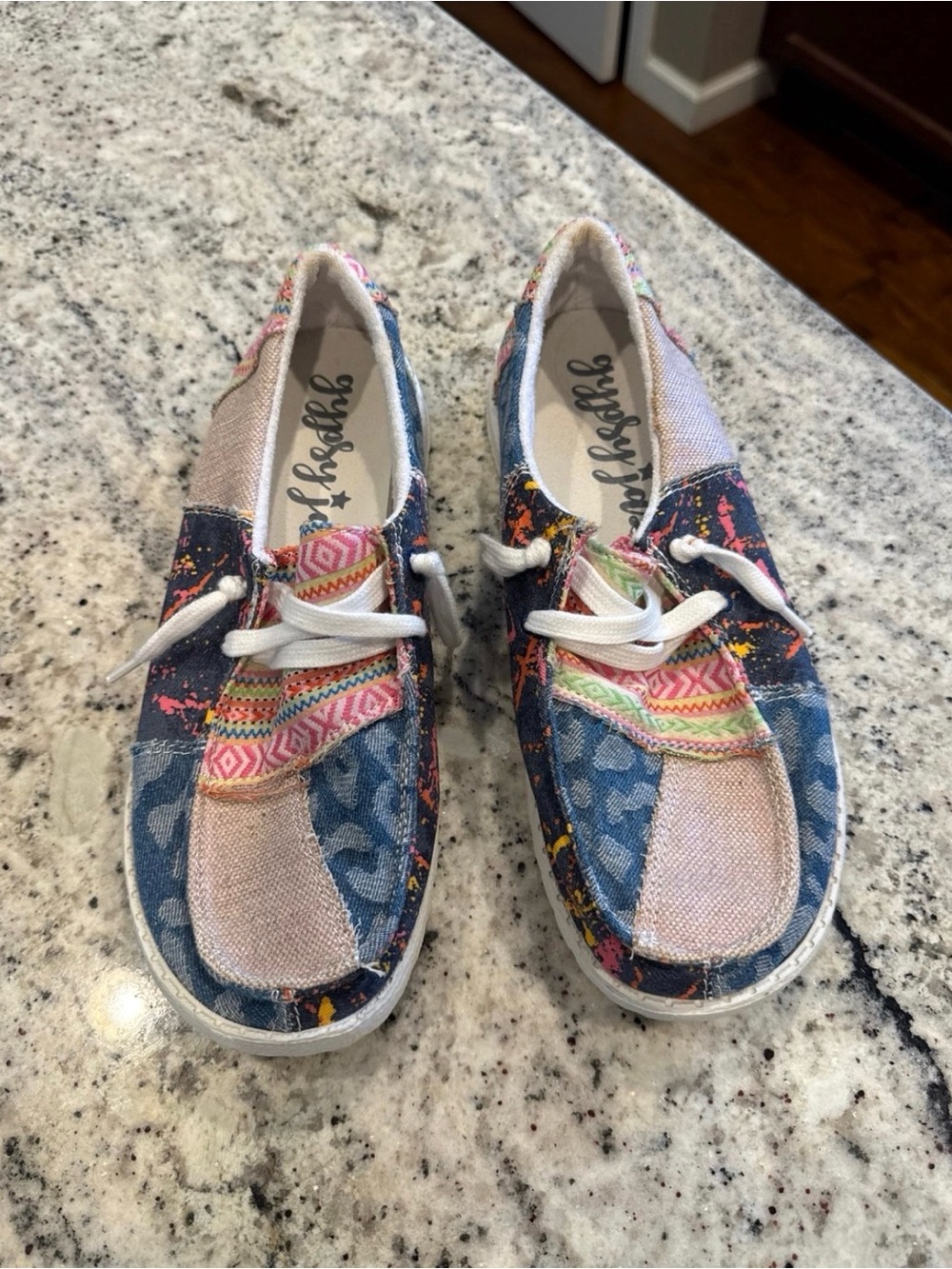 Gypsy Jazz Patchwork slip on shoes - Picture 2 of 4